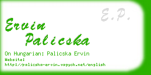 ervin palicska business card